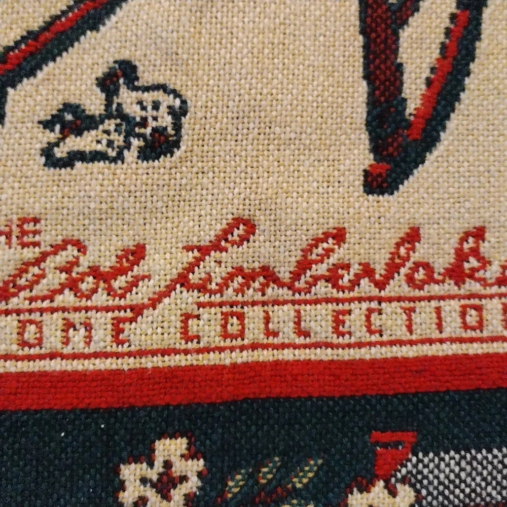 Vintage Bob Timberlake Christmas Family Home Tapestry Thick Throw Blanket 46x68